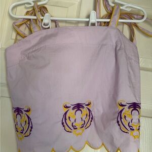Purple and Yellow Embroidered Tiger Top